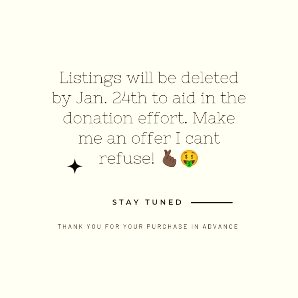 Everything must go but a significant amount of items will be donated soon! ☺️